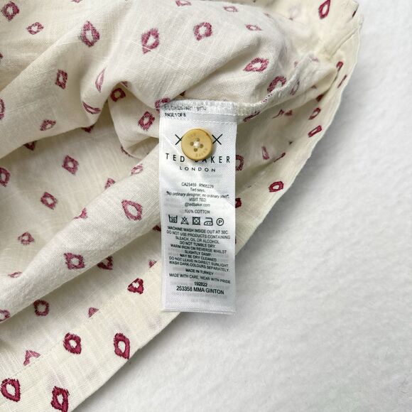 Ted Baker Shirt Men’s‎ Size 6 US 2XL Short Sleeve Button Up Geometric Print NEW - Picture 8 of 11